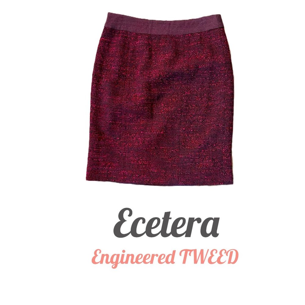 Stunning ETCETERA Magenta/Black Sz 6 Pencil Skirt